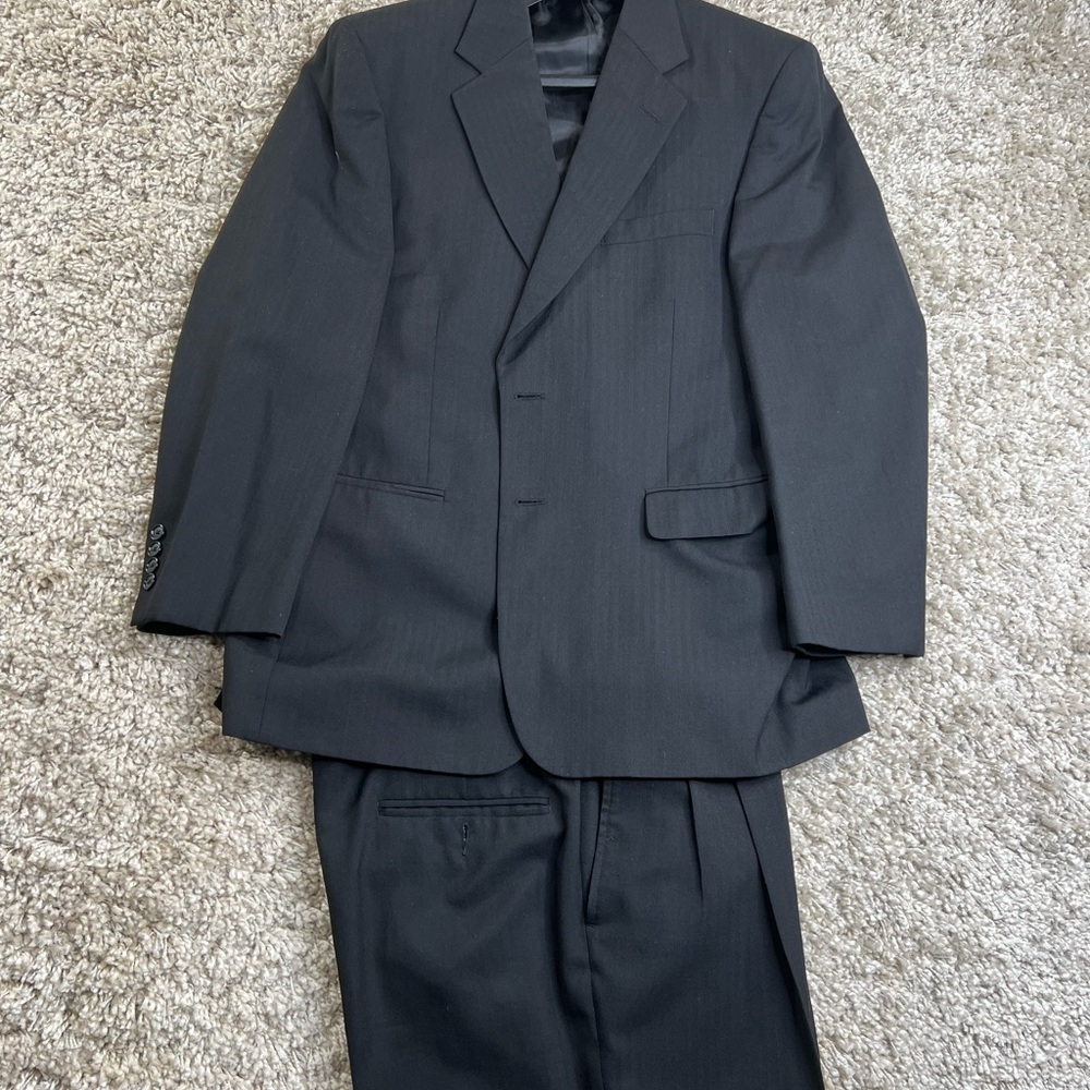 Elegant Wool Blend Black Men's Suit